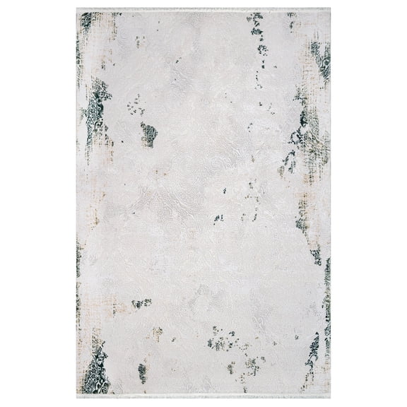 Esmeralda Grey Abstract Bamboo Area Rugs for Living Room Jacquard Textured Modern Rugs Soft Geometric Rug for Bedroom Washable Rug Non-Slip Bohemian Carpet Perfect for Dining Room Office Beige