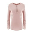 thumbnail image 3 of Weardear Long Sleeve Summer Shirts For Women Lace Trim Tunic Tops Button Down Casual Blouse Cute Crew Neck Ribbed Shirt, 3 of 5