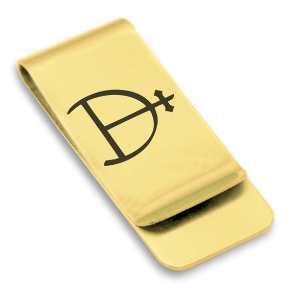 Stainless Steel Magnesium Alchemy Symbol Classic Slim Money Clip Credit Card Holder