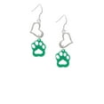 thumbnail image 2 of Delight Jewelry Acrylic Small Paw Green Open Heart French Earrings, 2 of 4