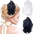 thumbnail image 1 of ANCIRS Paquete de 2 clips de pelo de plumas para mujer con forma de ala de mosca, accesorios para el pelo, horquillas de los años 20, tocado para el pelo para el lago de los cisnes, cosplay, espectácu, 1 of 1