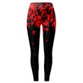 thumbnail image 4 of GHSOHS Leggings for Women Black Leggings Butterfly Print Tights Seamless Hip Lifting Workout Leggings High Waisted Yoga Pants Comfy Capris Shapewear Jeans Red Jeggings Capris Pants High Waisted ,M, 4 of 5
