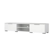 Tvilum Match 2 Drawer TV Stand with 2 Shelves, White High Gloss