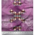 thumbnail image 1 of Soimoi Purple Cotton Duck Fabric Bird Cage & Peony Floral Printed Fabric 1 Yard 42 Inch Wide, 1 of 3