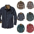 thumbnail image 4 of Askfv Men's Flannel Shirt Long Sleeve Casual Button Up Plaid Shirt Brushed Soft Outdoor Shirts, 4 of 4
