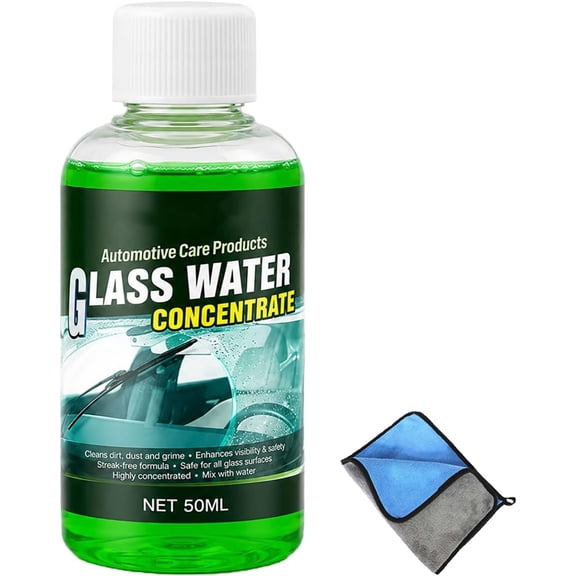 Automotive Glass Water Concentrate, Auto Car Windshield Washer,Windshield Washer Fluid Concentrate, Windshield Wiper Fluid, Glass Wiper Additive, Heavy‑Duty Window Cleaning Solution Refill