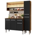 thumbnail image 1 of Cocina Integral Madesa 137cm Marrón/Negro Emilly Art, 1 of 10