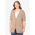 thumbnail image 2 of Woman Within Plus Size Lightweight Short Sleeve V-Neck Cardigan Sweater, 2 of 6