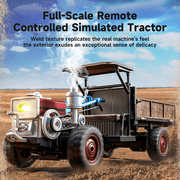Mini RC Tractor for Adults, 1/16 Scale 2.4G 4WD Full-Proportional RC Tractor with LED Lights, Simulated Sounds, Exhaust Mist Effects & Spray Function, Realistic Farm Vehicle for Hobbyist - RTR