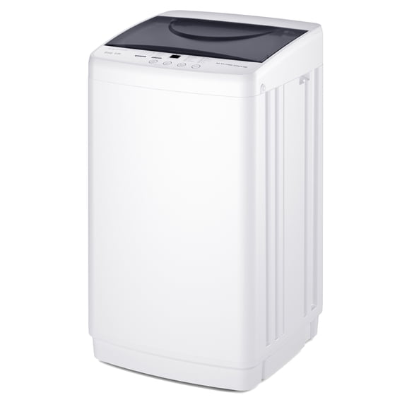 edx Compact Washer, 7.7 LBS Fully Automatic Washing Machine with 10 Wash Cycles, Mini Washer for Homes, Apartments & Dorm Rooms, White