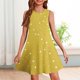 thumbnail image 2 of Girls 2025 Summer Dresses Sleeveless Polka Dot A-Line Summer Dress Casual Swing Dress for Beach Party ,Sie:110, 2 of 7