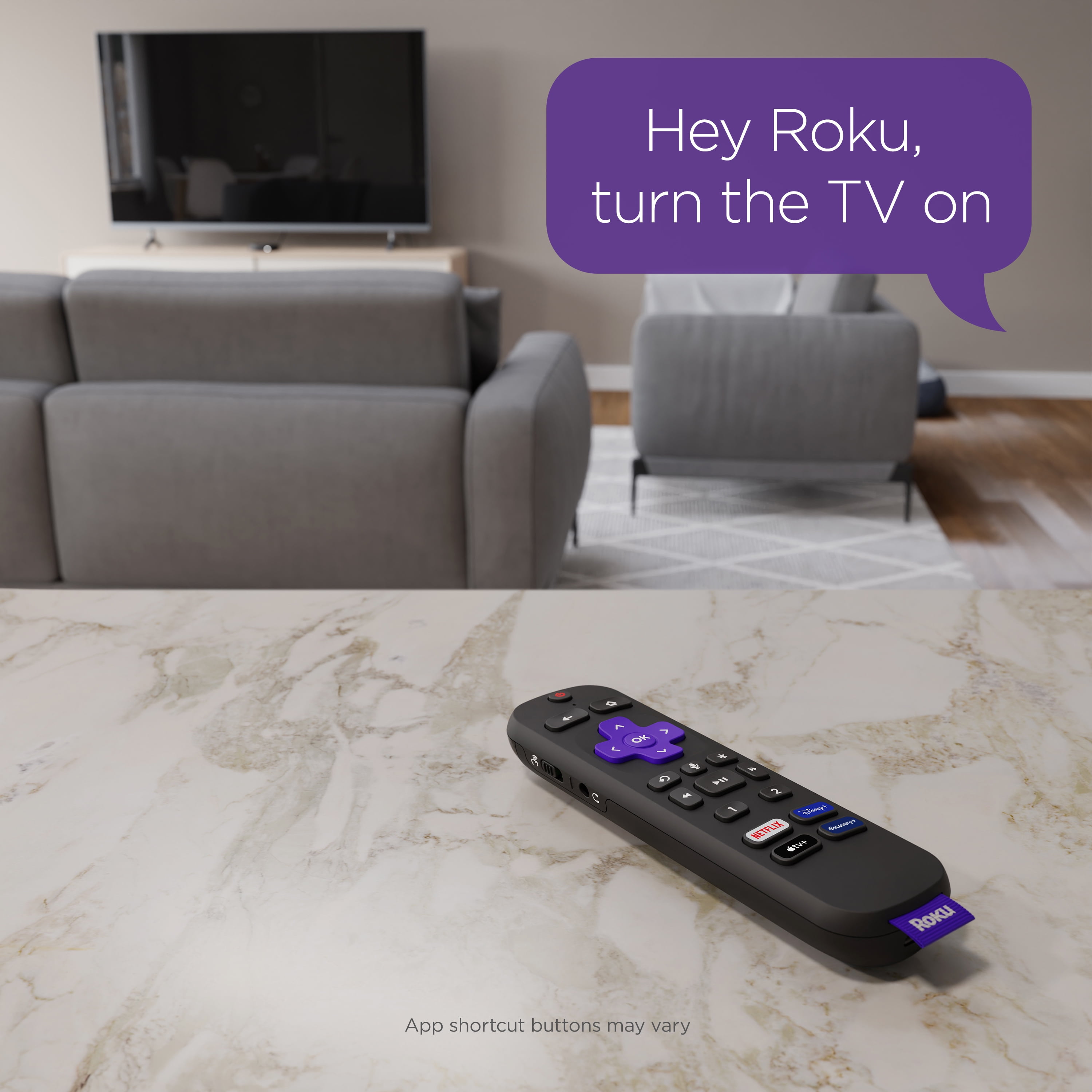 Voice Remote Pro – Rechargeable Remote with TV Controls for Roku