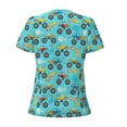 thumbnail image 4 of Naloa Cartoon Monster Truck Print T-Shirts Short Sleeve V Neck Tees for Women Fashion Tops Trendy Lightweight Soft Casual Summer Outfits Clothes, 4 of 5
