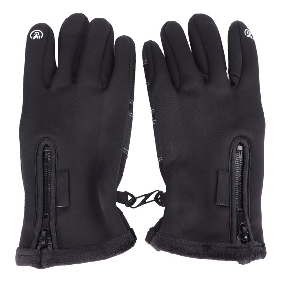 MAYUJIAA Men Winter Gloves Highly Sensitive Touch Screen Cloth Fleece Waterproof Full Finger Mountain Bike Gloves for Cycling Hiking Mountaineering Black HW313-11450