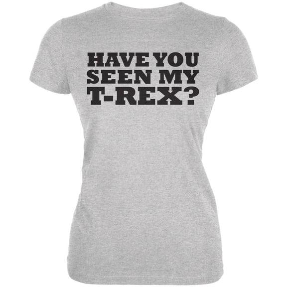 Jurassic - Have You Seen My T-Rex Heather Grey Juniors Flip-Up T-Shirt - X-Large
