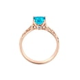 thumbnail image 4 of 14K Rose Gold 2.06 ctw Aquamarine Ring with Diamonds Filigree Cathedral Princess, 4 of 7