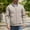 Khaki, variant on Men's Big and Tall Lightweight Jacket Solid Color Long Sleeve Turndown Collar Woolen Button Zipper Pocket Outdoor Wear
