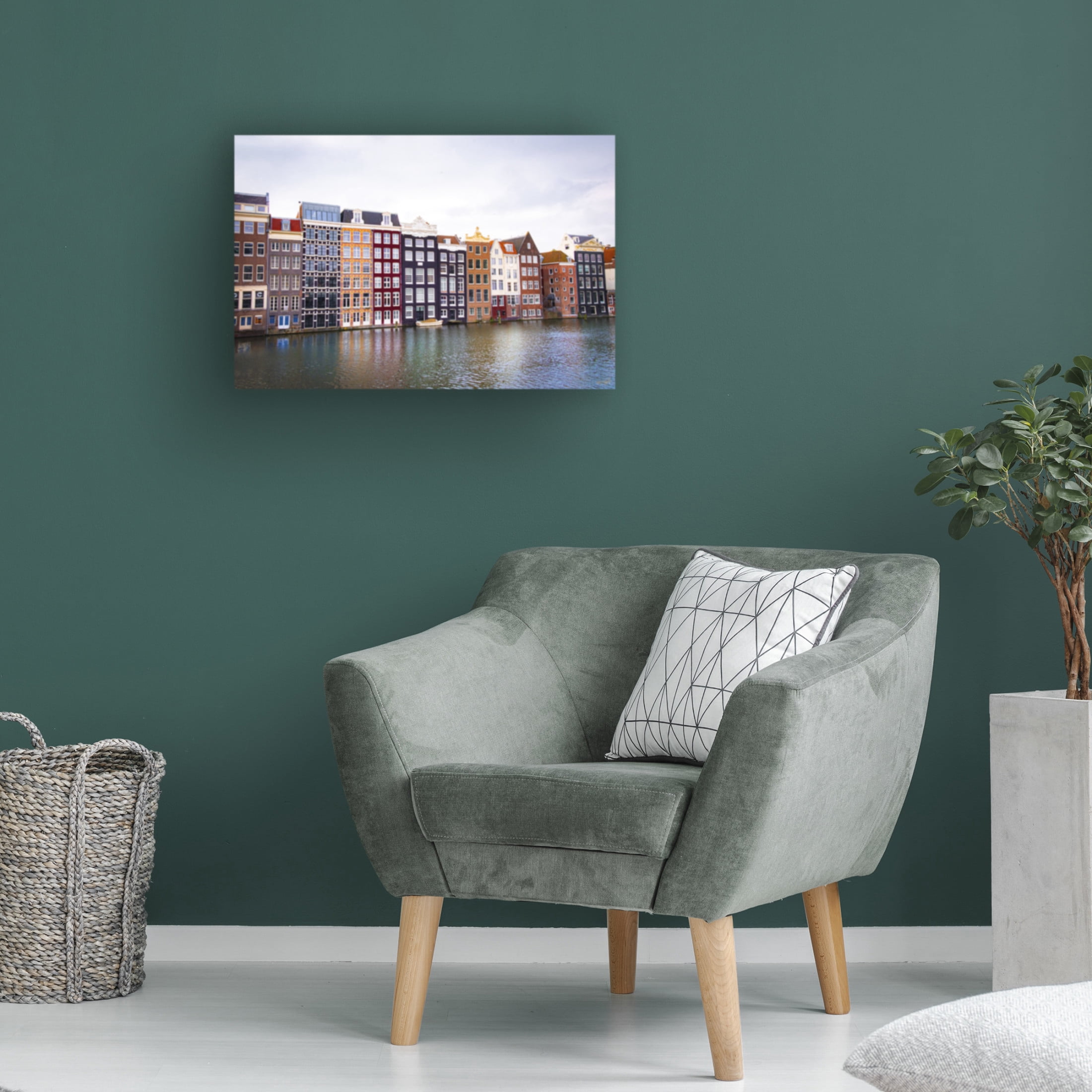Canvas Wall Art - Life BeautifuLEE 'Amsterdam Water Houses' Wall Art for Living Room, Bedroom, or Office Décor by Trademark Fine Art - 24 x 16 Inches