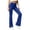 Blue, variant on High Waisted Bell Bottom Leggings for Women Tummy Control Bootcut Workout Yoga Pants with Side Silt