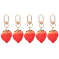 thumbnail image 3 of KAKOWELY Porte-Clés Fraise 5 Pcs Figurine Porte-Clés Fraise Rouge Créatif Porte-Clés Fraise Rouge 2.76"X1.02"X0.79 Pouces, 3 of 5