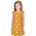 thumbnail image 1 of Fotbe Cute Popcorn Vestido de Dormir para Niñas de 3 a 10 Años, Mangas Cortas, Estilo Princesa, Pijama Camisón con Mangas Voladas-Small, 1 of 6