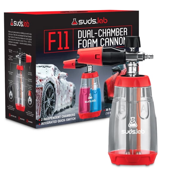 Suds Lab F11 Dual-Chamber Foam Cannon with Adjustable Nozzle for Car Wash