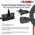 thumbnail image 6 of 10 Ft Polarized US Power Cord Extension – 16AWG 2-Prong AC Cable, UL-Listed, 13A/125V, Flexible & Durable for Home/Office,1PC, 6 of 14