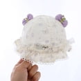 thumbnail image 2 of Tigivemen Infant Sun Hats Summer Bucket Hat Breathable Girl Bonnet Cap Lace Wide Brim Sunhats with Bow Purple Size 3-18 Months, 2 of 3