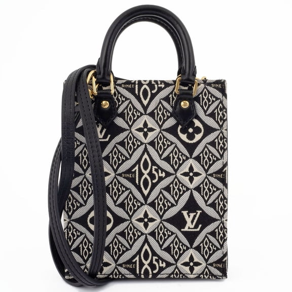 Pre-Owned Louis Vuitton SINCE1854 Petite Sac Plat Shoulder Bag Black|White M80484 Women's LOUIS...