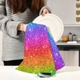 thumbnail image 6 of Dreamtimes Soft Absorbent Reusable Kitchen Towels, Set of 6|28x18 in, Rainbow Glitter Sequins Dining Kitchen Living Room Tea Towels Dish Towels Decorative Towels, 6 of 7