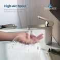 thumbnail image 4 of Blossom Brushed Nickel Bathroom Faucet | Single Handle | High Arc | Pop-Up Drain | Modern Solid Brass Construction, 4 of 6