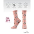 thumbnail image 6 of MeMoi Rabbits Bamboo Blend Crew Socks - Womens - Female, 9-11, Coral Almond, 6 of 7