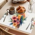 thumbnail image 3 of Summer Animal Placemats Set of 12, Retro Watercolor Floral Parrot Non-Slip Place Mats Washable Table Mats for Kitchen Dining Table Decorations Indoor/Outdoor, 3 of 9