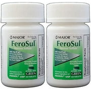Major Pharmaceutical Ferosul Ferrous Sulfate gr), Iron Supplement, Count Green Tablet (2 Pack)