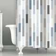 thumbnail image 4 of Bath Bliss Multi-Color White Blue Gray Staggered Design PE and EVA Shower Curtain, 70" x 72", 4 of 5