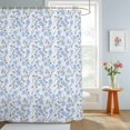 thumbnail image 4 of Shower Curtain Blue Daisy Green Leaf Shower Curtains for Bathroom Decor, Waterproof Polyester Shower Curtain Set with Hooks, Extra Long 72" x 96" Spring Floral Plant, 4 of 9