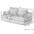 thumbnail image 2 of 79.5" Convertible Sofa Bed, Corduroy Folding Futon with Pillows, Boneless Sleeper for Living Room and Bedroom, Blue, 2 of 7