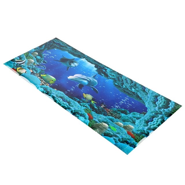 Aquarium Background, Sea World Paintings Background Poster Decorative Reptile Tank Background Terrarium Background PVC Sticker Landscape for Aquarium Fish Tank