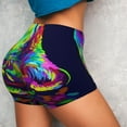 thumbnail image 3 of Picia Howling Wolf Printed Workout Shorts for Women Seamless Scrunch Butt Lifting High Waisted Yoga Gym Booty Running Moisture-wicking Short Pants-Medium, 3 of 9