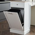 thumbnail image 7 of JG 13 Gallons Tilt Out Trash Cabinet, Hidden Kitchen Wooden Tilt Out Pet Proof Hidden Trash Bin for Kitchen Living Room,White, 7 of 7