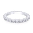 thumbnail image 4 of 3 CT Baguette Cut White Cubic Zirconia Eternity Wedding Band Ring In 14K White Gold Plated 925 Sterling Silver (Color: White, Clarity: VVS1-VVS2, 3.00 Cttw) -10, 4 of 6