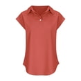 thumbnail image 4 of Tops for Women Trendy Small Items Athletic Glitter Foam Medium Workout Shirts Women Low Cut Ladies Tops V Neck Long Sleeve Dark Blouse Long Sleeve Summer plus Size for Summer Loose Short Orange L, 4 of 6