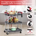 thumbnail image 2 of QinaQin Heavy-Duty Three-Tier Rolling Trolley, Foldable Multi-Functional Storage Rack with Locking Wheels, Suitable for Storage In Kitchens, Offices, Or Hair Salons, 2 of 8