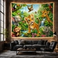 thumbnail image 6 of Cartoon Tiger Cub Jungle Tapestry Wall Hanging, 6 of 7