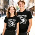 thumbnail image 6 of Retro Horror Great White Shark Gothic Ocean Graphic T-Shirt, Spooky Vintage Nautical Distressed Unisex Tee Shirt, 6 of 6