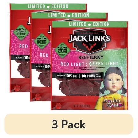 (3 pack) Jack Link's Korean Barbecue Flavor Beef Jerky, 2.85 ounce