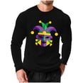 thumbnail image 1 of Camisetas Casuales de los Hombres de Moda Suelta Elástica Fitness Home Carnaval Impreso de Manga Larga con Cuello Redondo con Poliéster Suave, Top Transpirable, 1 of 5