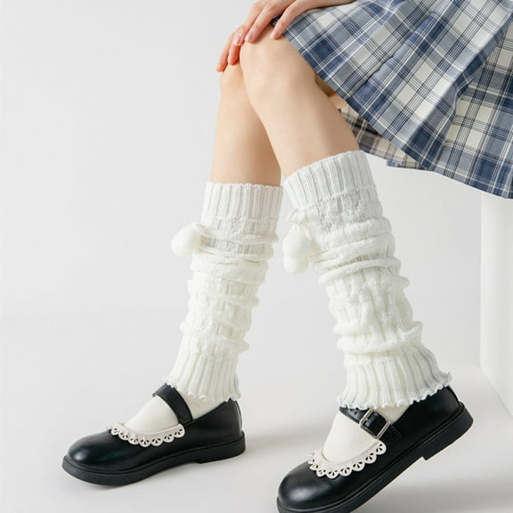Shenmeida 1 Pair Knit Winter Leg Warmers-Japanese Style Loose Stockings Harajuku Kawaii Crochet Socks Party Sports Casual Socks
