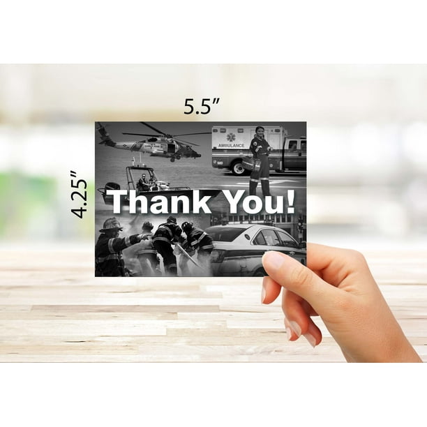 Small World Greetings Biglietti Di Ringraziamento Per Primo Soccorso – 12 Pezzi Formato A2 (14x10,8 Cm) Con Buste