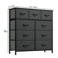 thumbnail image 2 of DEXTRUS 9-Drawer Fabric Dresser, Sturdy Storage with Metal Frame for Bedroom & Closet – Black Gray, 2 of 6